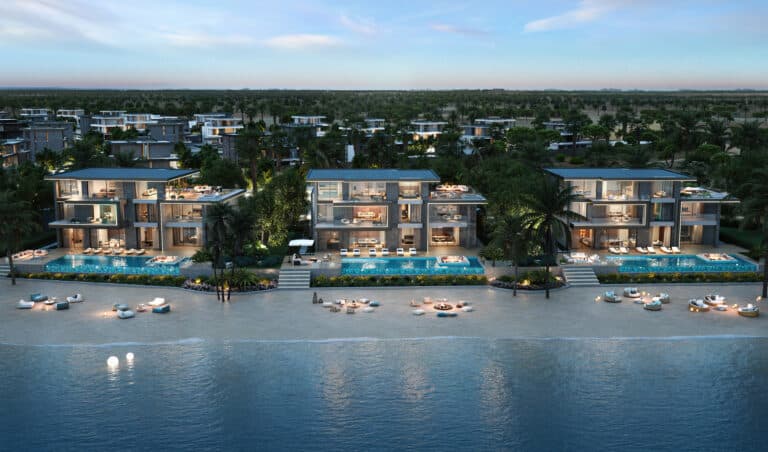 Aerial View Beachfront Mansions